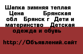 Шапка зимняя теплая › Цена ­ 200 - Брянская обл., Брянск г. Дети и материнство » Детская одежда и обувь   